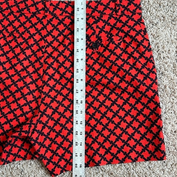 Banana Republic Preppy Flat Front Red/Navy Woven Pattern Cotton Shorts Sz 10 - Picture 8 of 8